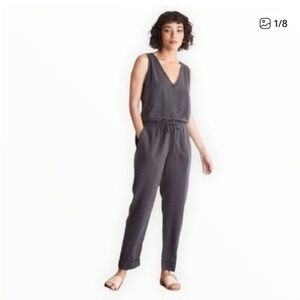 Linen Cloth & Stone Charcoal Sleeveless Jumpsuit